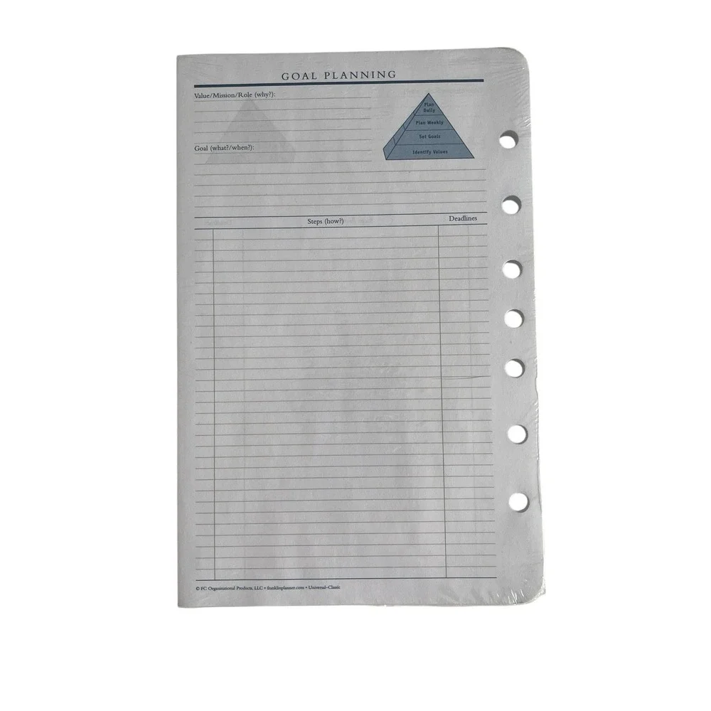 New Franklin Covey Goal Planning 50 Sheets - Size 4, Classic 5.5